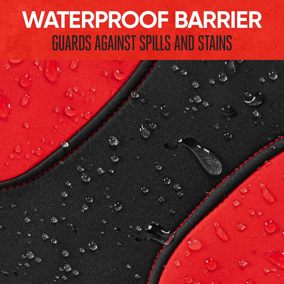 Motor Trend AquaShield Autositzbezüge für Vordersitze Rot - Zweifarbig Wasserdicht Sitzbezüge für PK