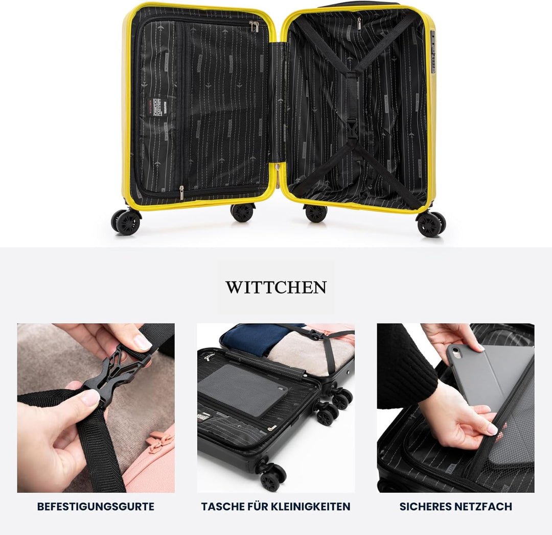 WITTCHEN Skyspeed Line Kabinenkoffer Kleines Kabinengepäck ABS Hartschalenkoffer Reisekoffer Rollkof