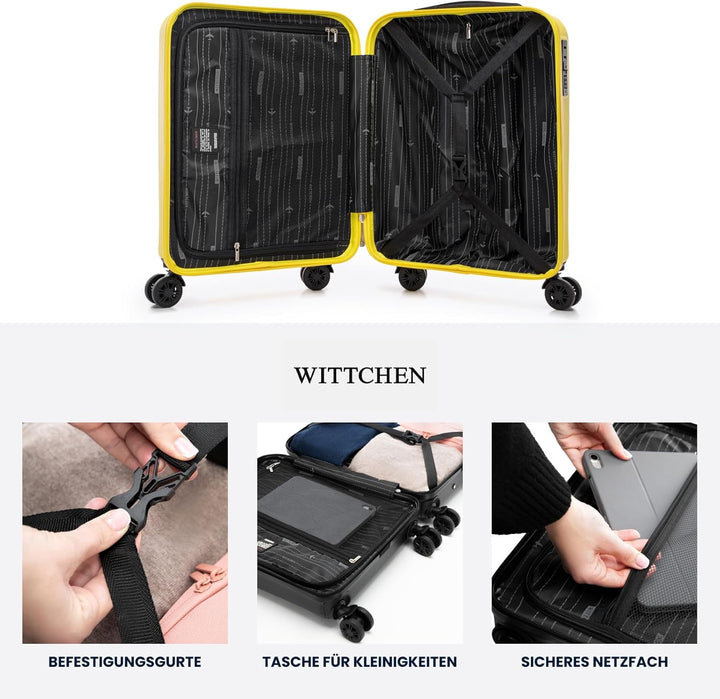 WITTCHEN Skyspeed Line Kabinenkoffer Kleines Kabinengepäck ABS Hartschalenkoffer Reisekoffer Rollkof