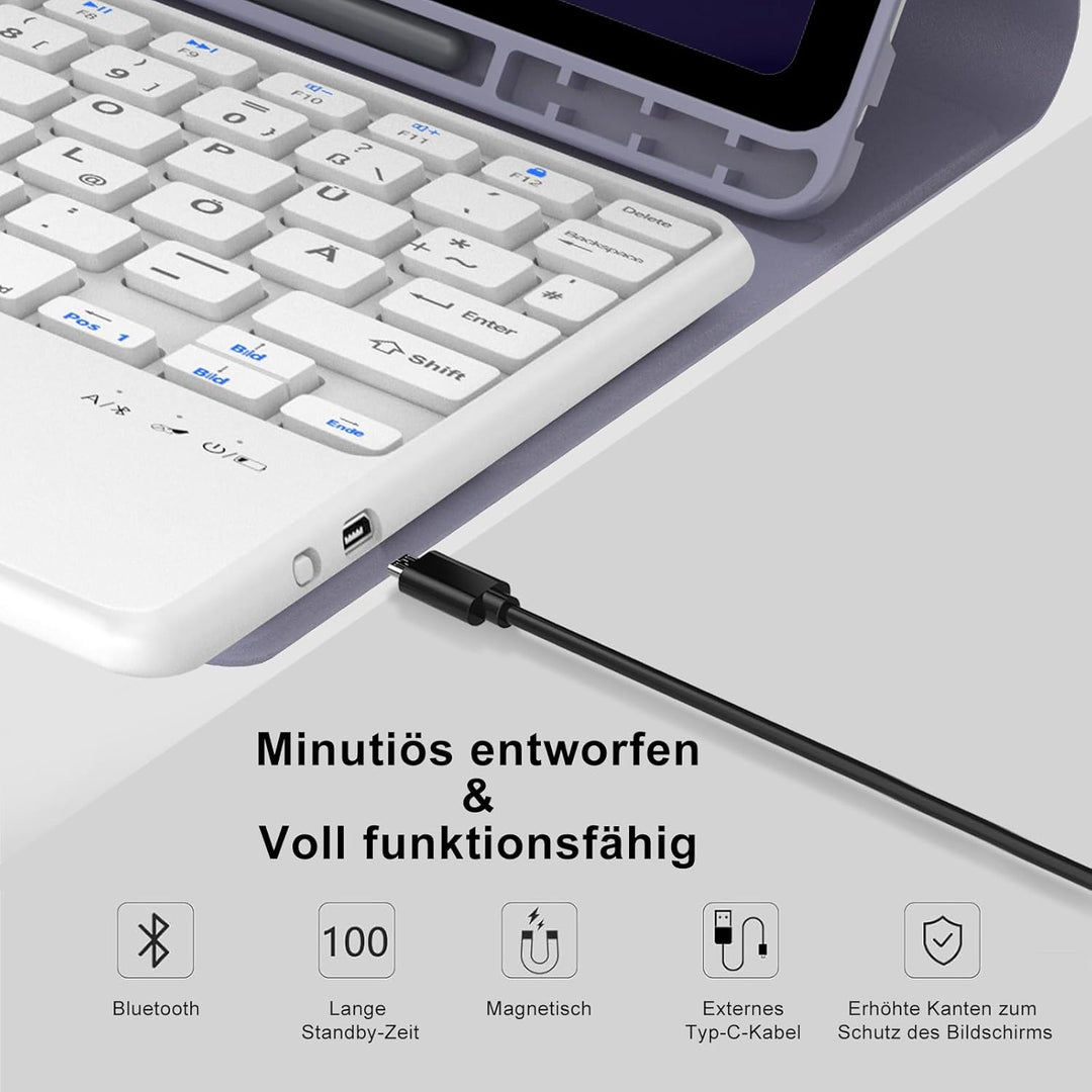 IVEOPPE Tastatur Hülle für Samsung Galaxy Tab А9 Plus 11 Zoll Con Touchpad, [QWERTZ Deutsches], Blue