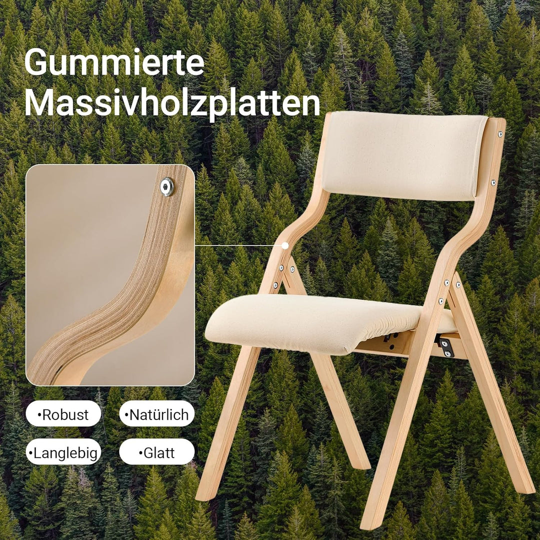 SoBuy FST40-W Klappstuhl Küchenstuhl mit gepolsterter Sitzfläche und Lehne weiss, Weiss