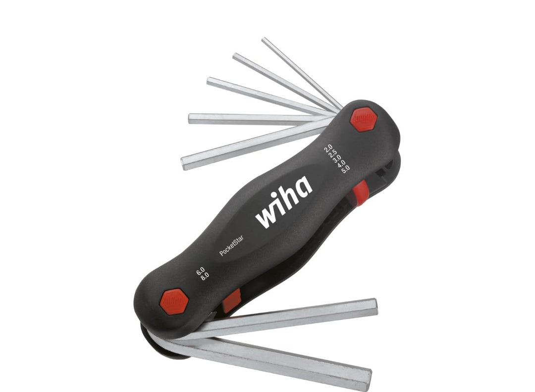 Wiha Multitool PocketStar® Innen-Sechskant 7-tlg., per Tastendruck schneller Zugriff, als Längs- und