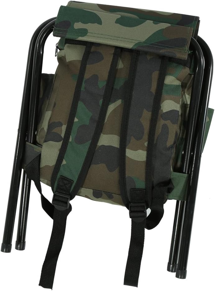 VGEBY Angelrucksack Stuhl, Tragbar Rucksack mit Stuhl Fischerstuhl Angeln Klappbarer Hocker Sitz mit