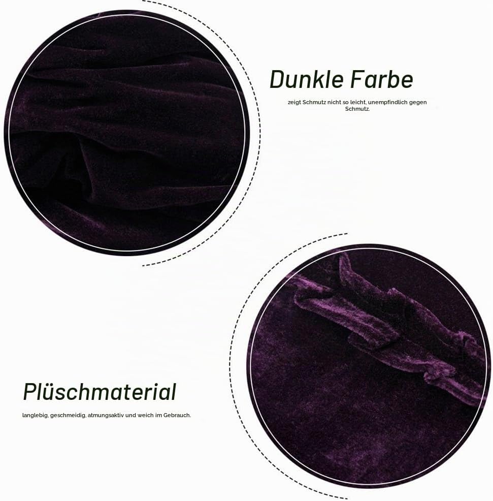 Dilwe Klavierdeckel, Colorfast Pleuche Piano Staubdicht Dekoriert Cover Purpur, Purpur