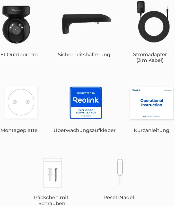 Reolink 4K PTZ Überwachungskamera Aussen WLAN, 3X Optischem Zoom, Auto-Tracking, 2,4/5GHz Wi-Fi, Per
