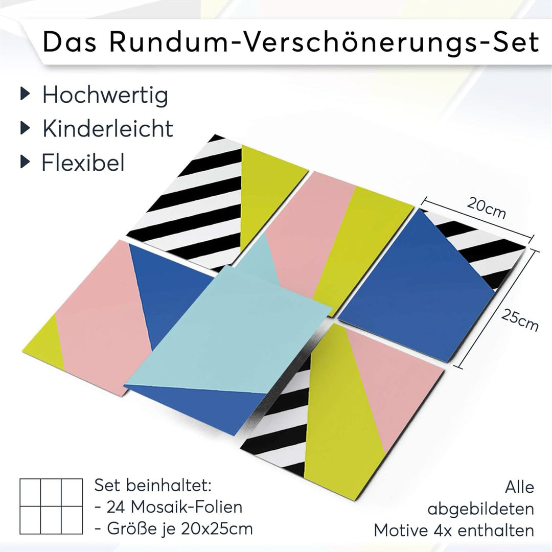 CREATISTO Klebefliesen Stickerfliesen Fliesenfolie - Klebefolie Aufkleber für Wand-Fliesen I Klebefl