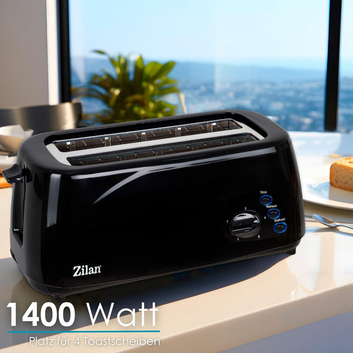XXL 4 Scheiben Toaster Beleuchtete Tasten Toster Grosser Toaster Langer Toaster Schmaler Toaster Edl