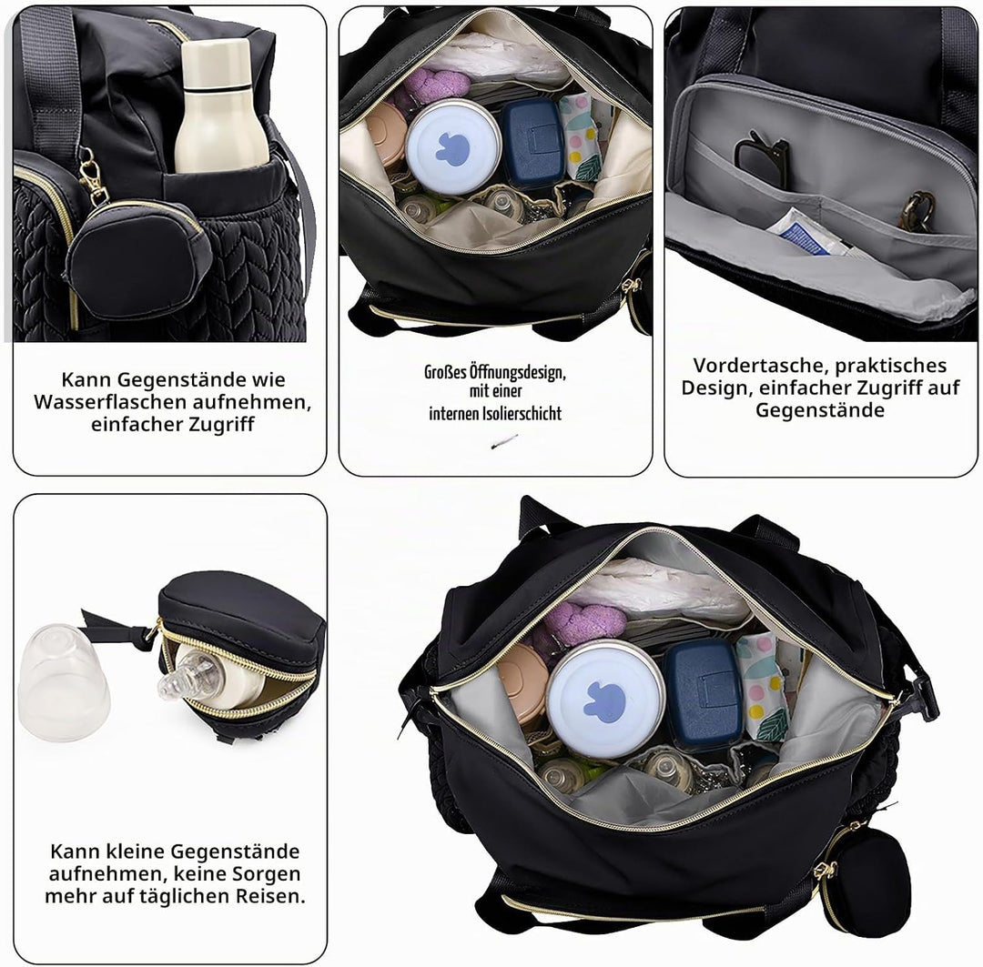 Multifunktionale Wickeltasche Gross, Mommy Bag Schultertasche mit Schnulleretui, Wasserdichte Baby W