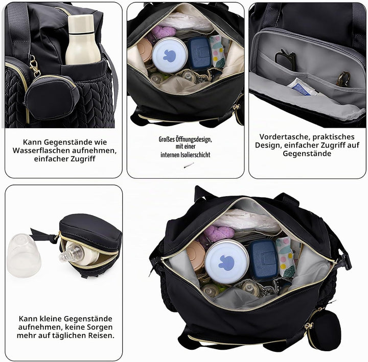 Multifunktionale Wickeltasche Gross, Mommy Bag Schultertasche mit Schnulleretui, Wasserdichte Baby W