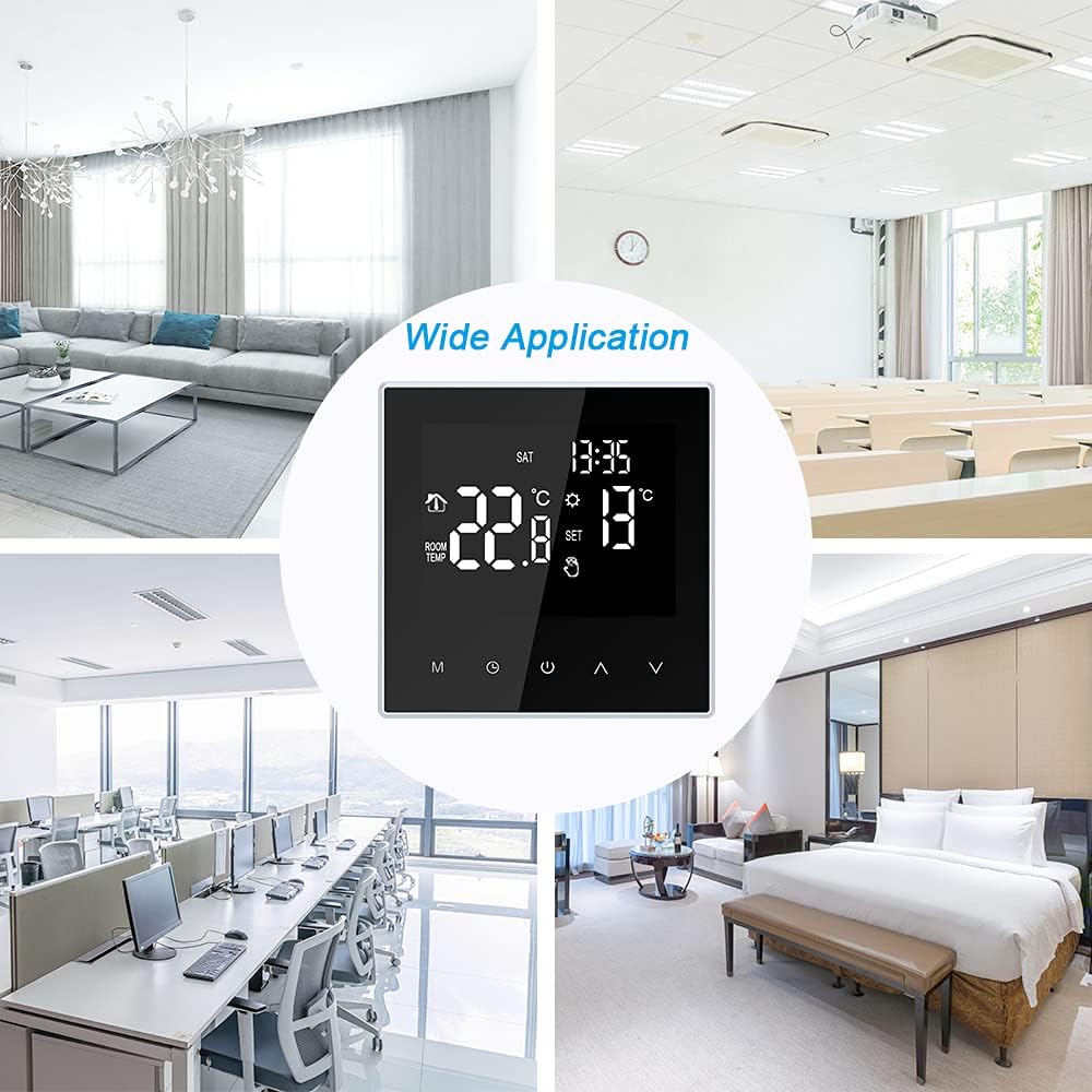 Irishom Smart Thermostat Digitaler Raumthermostat Fussbodenheizung Programmierbar 16A LCD Touchscree