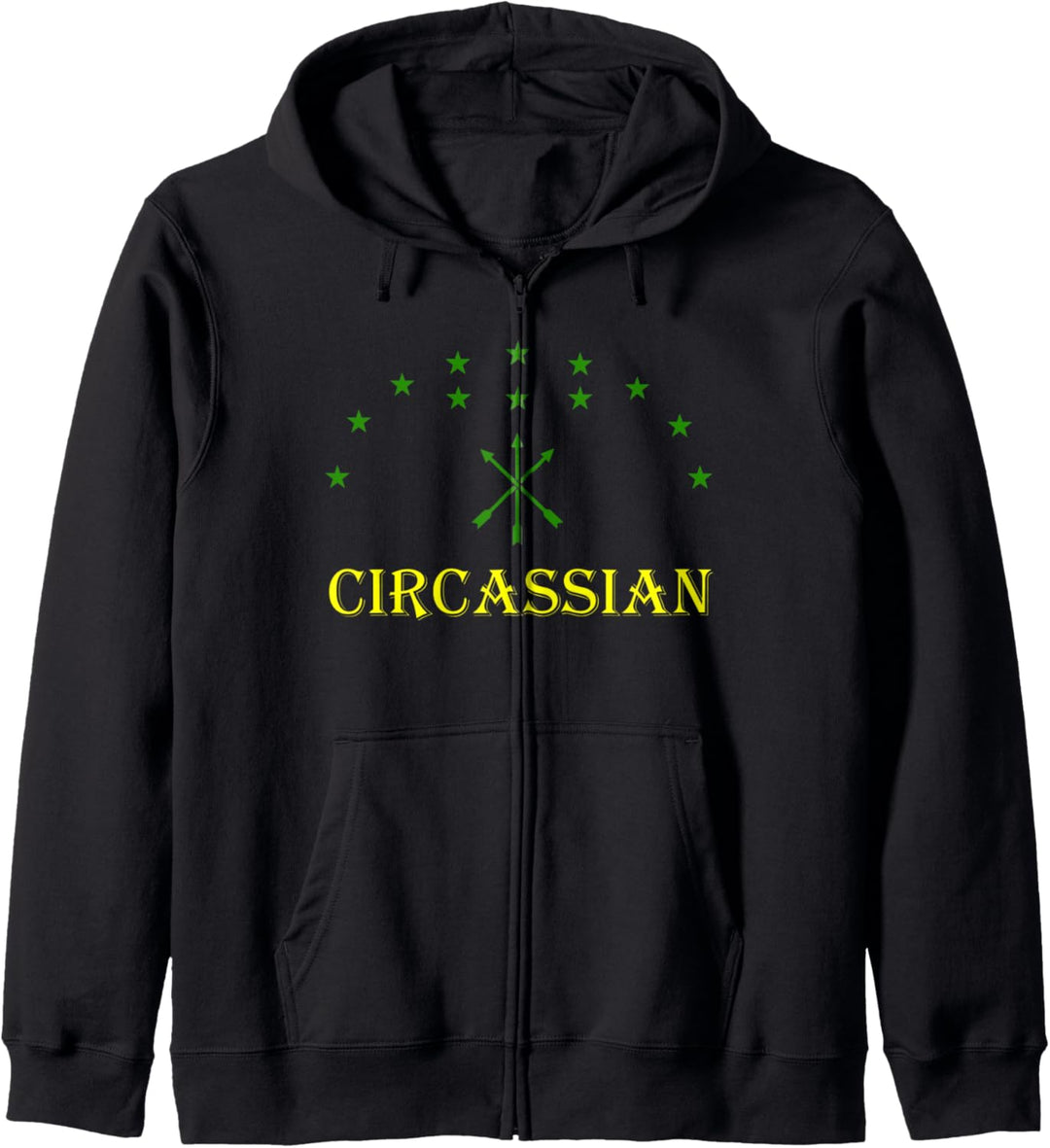 Circassian Flag With Green Stars Great Tscherkessen Adiga Kapuzenjacke