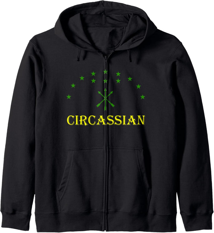 Circassian Flag With Green Stars Great Tscherkessen Adiga Kapuzenjacke
