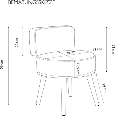 Echtwerk Sessel "Milo", Polstersessel, Skandinavischer Sessel, Stuhl mit Komfort, hohe Rückenlehne,