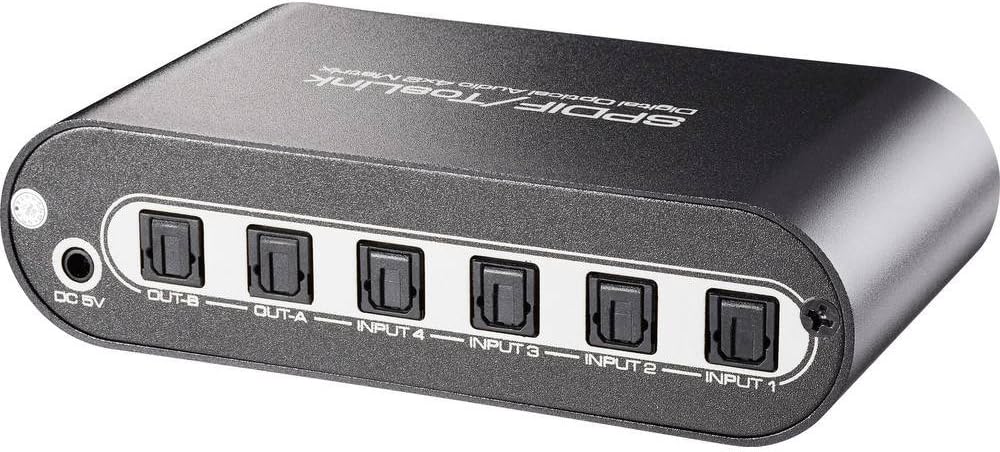 SpeaKa Professional 4x2 Port Toslink-Matrix-Switch mit Fernbedienung