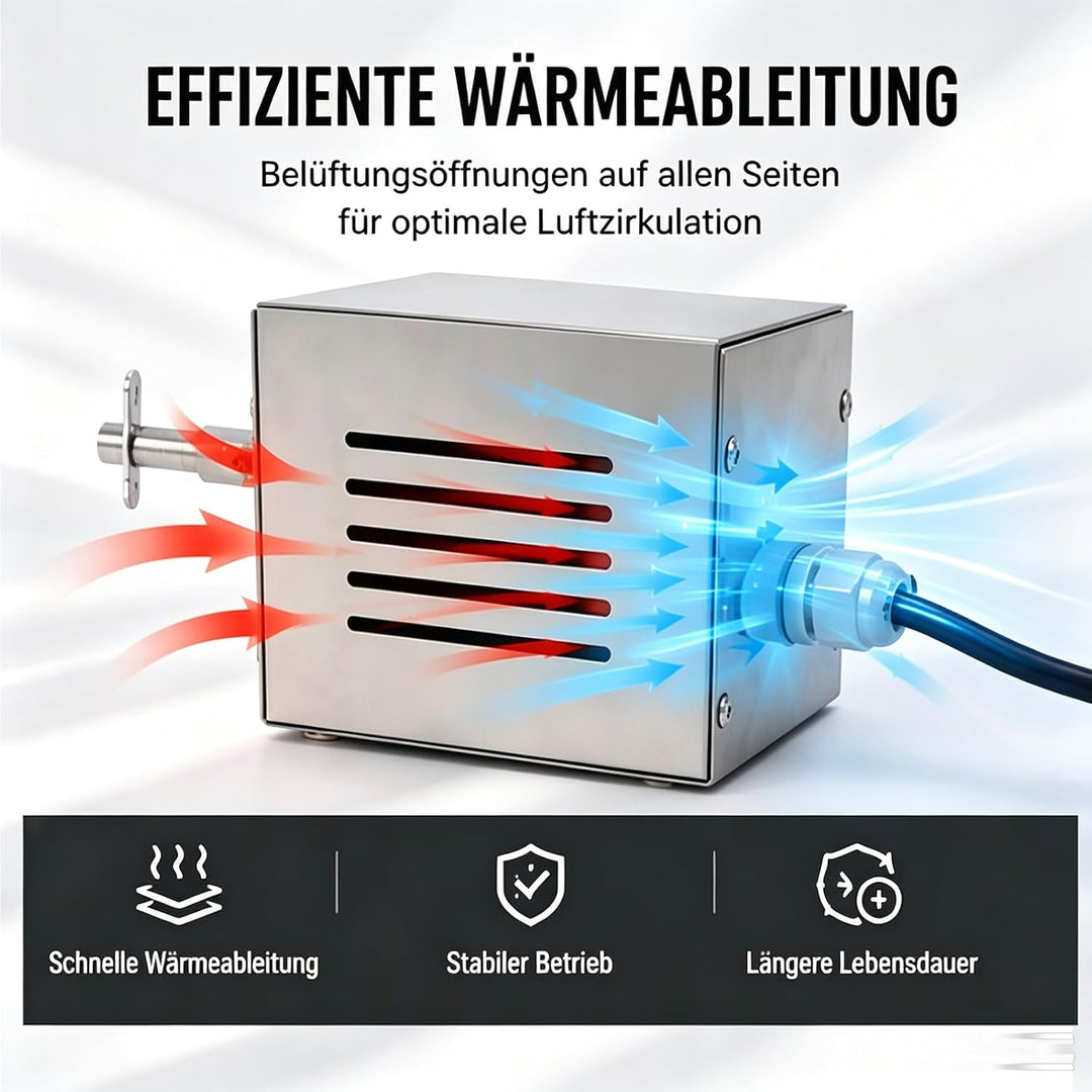 Grillmotor 25W Rotisserie-Motor Edelstahl 60kg Last