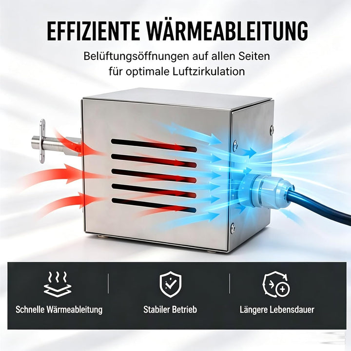 Grillmotor 25W Rotisserie-Motor Edelstahl 60kg Last