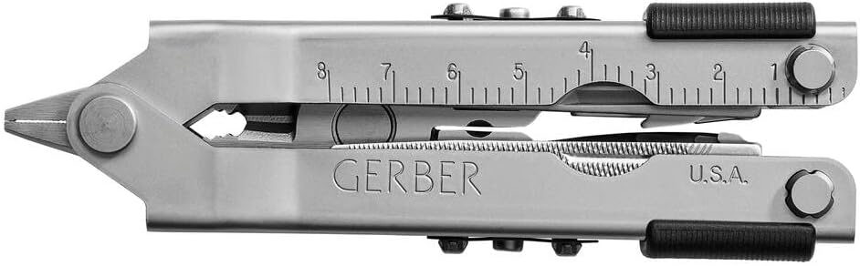 Gerber Multi-Tool mit zwei Messern und Leder-Scheide, MP600 Full-Size, Mit 14 Funktionen, Silber, 75