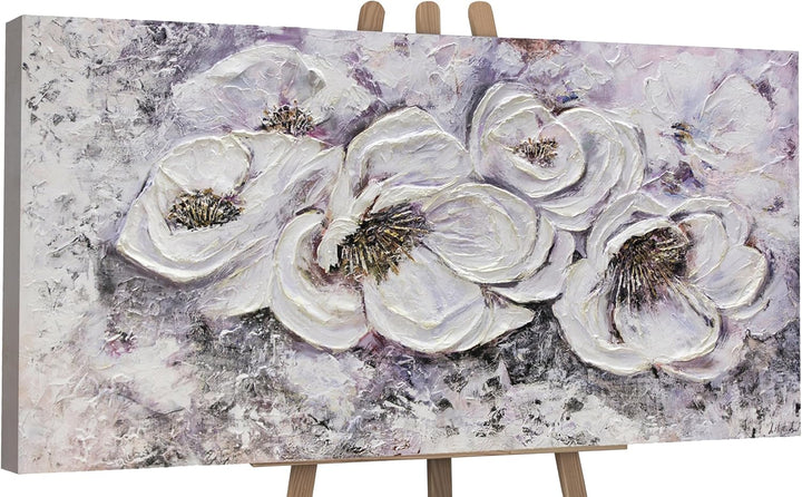 YS-Art Abstrakt Acryl Gemälde auf Leinwand handgemalt Lieblingsblumen Wandbilder Wohnzimmer moderne