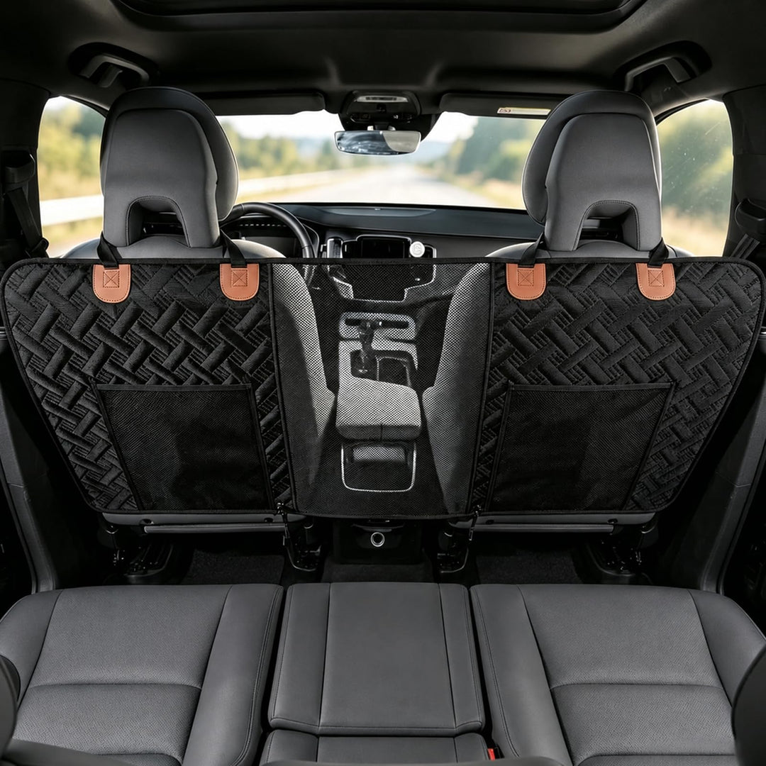Hunde Auto Barriere, Hunde Netz für Auto Divider, Haustier Barriere mit 2 Mesh Organizer, Universal