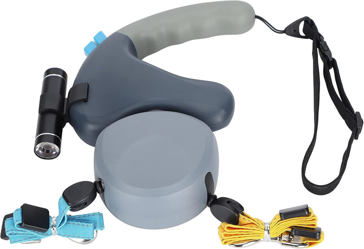 Doppelte Hundeleine, einziehbare Hundeleine mit LED-Licht für zwei Hunde, abschliessbare, ausziehbar