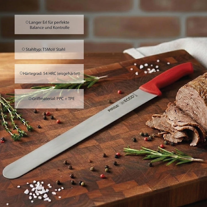 Pirge Ecco Dönermesser 45 cm Rot - Aufschnittmesser - Schärfstes Döner Langmesser - Schneidemesser -