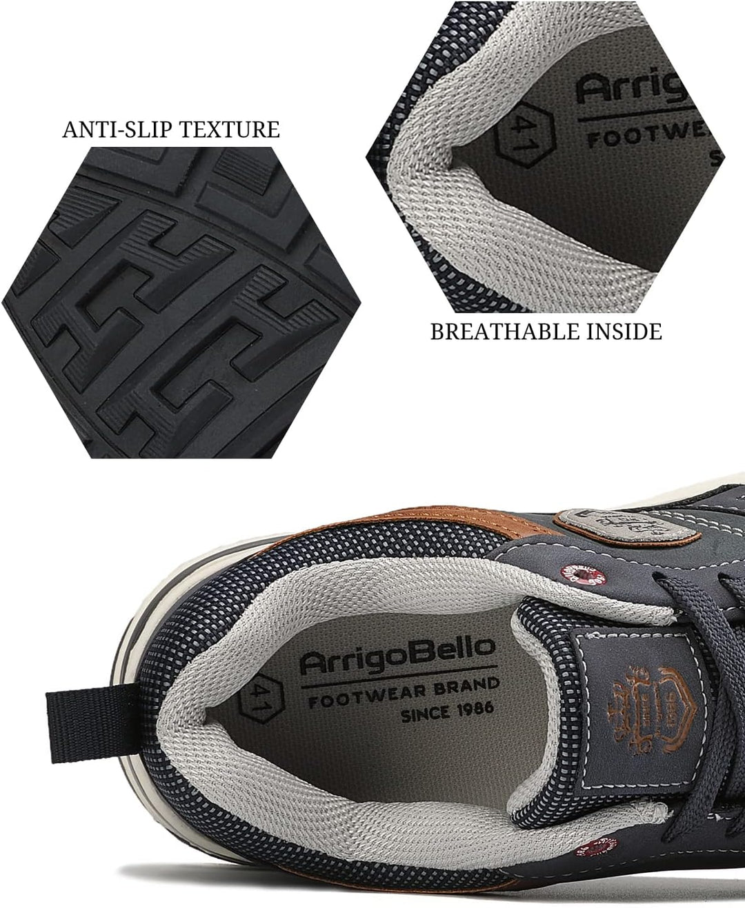 ARRIGO BELLO Sneaker Herren Freizeitschuh Schuhe Berufsschuhe Sportschuhe Outdoor Leichtgewicht Walk