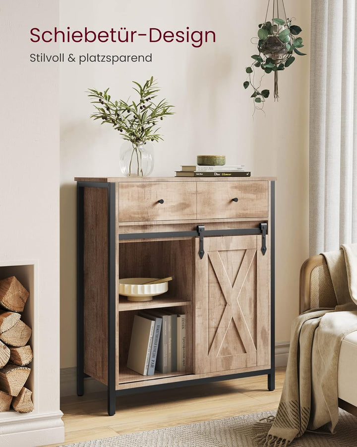VASAGLE Sideboard, Küchenschrank, Aufbewahrungsschrank, mit Schiebetür, 30 x 70 x 80 cm, verstellbar