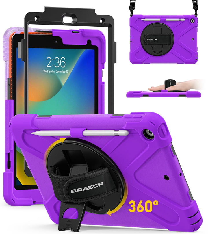 BRAECN Hülle für iPad 10.2 Zoll (iPad 9./8./7. Generation), Robuste Stossfeste Schutzhülle mit Stift