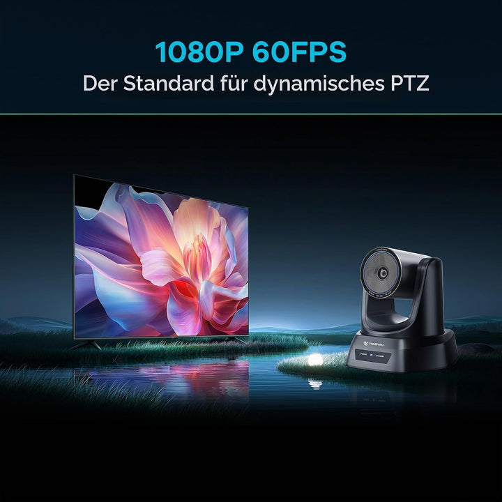 TONGVEO PTZ Kamera mit KI-Auto-Tracking, 3X optischem Zoom, Konferenzraum-Kamera, HDMI/USB 3.0, 60 f