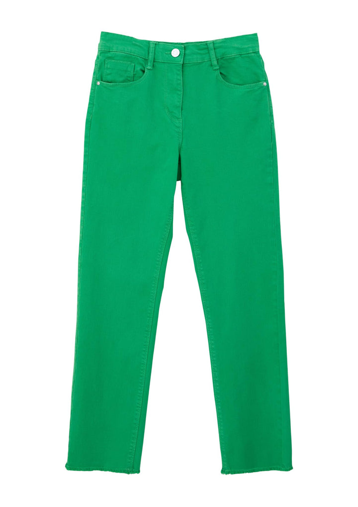 s.Oliver Mädchen Colored Denim, Straight Leg Croped Colored Denim, Straight Leg Croped 134 Grün, 134