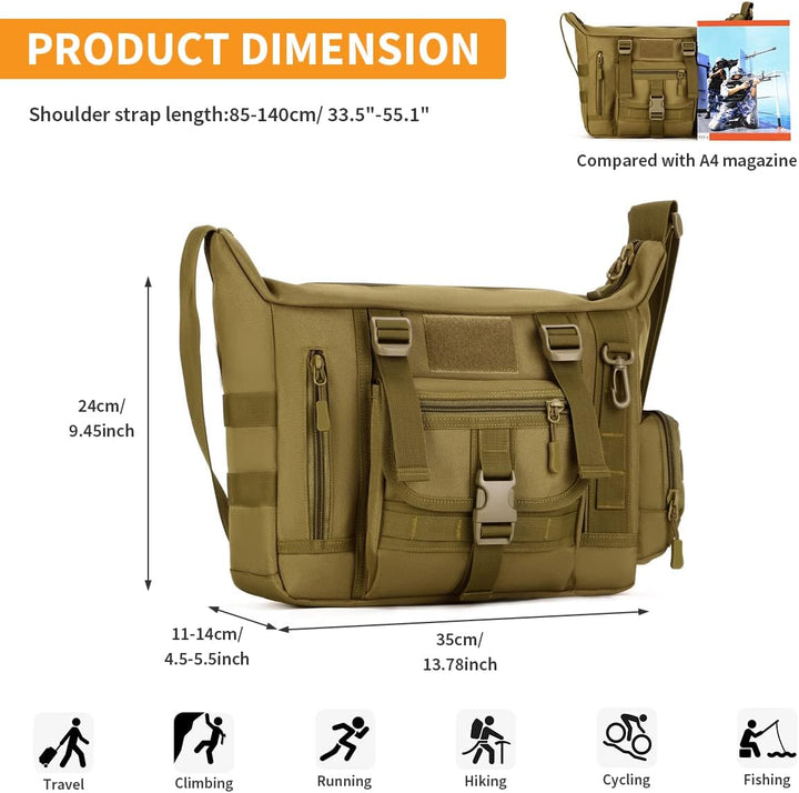 Huntvp Taktisch Schultertasche Militär Crossbody Bag Sling Tasche Wasserabweisend Umhängetasche Mess