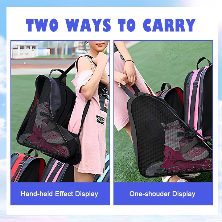 PERFETSELL Tasche Erwachsene Rollschuhetasche Ice Skate Eishockey Bag Skischuhtasche mit Verstellbar