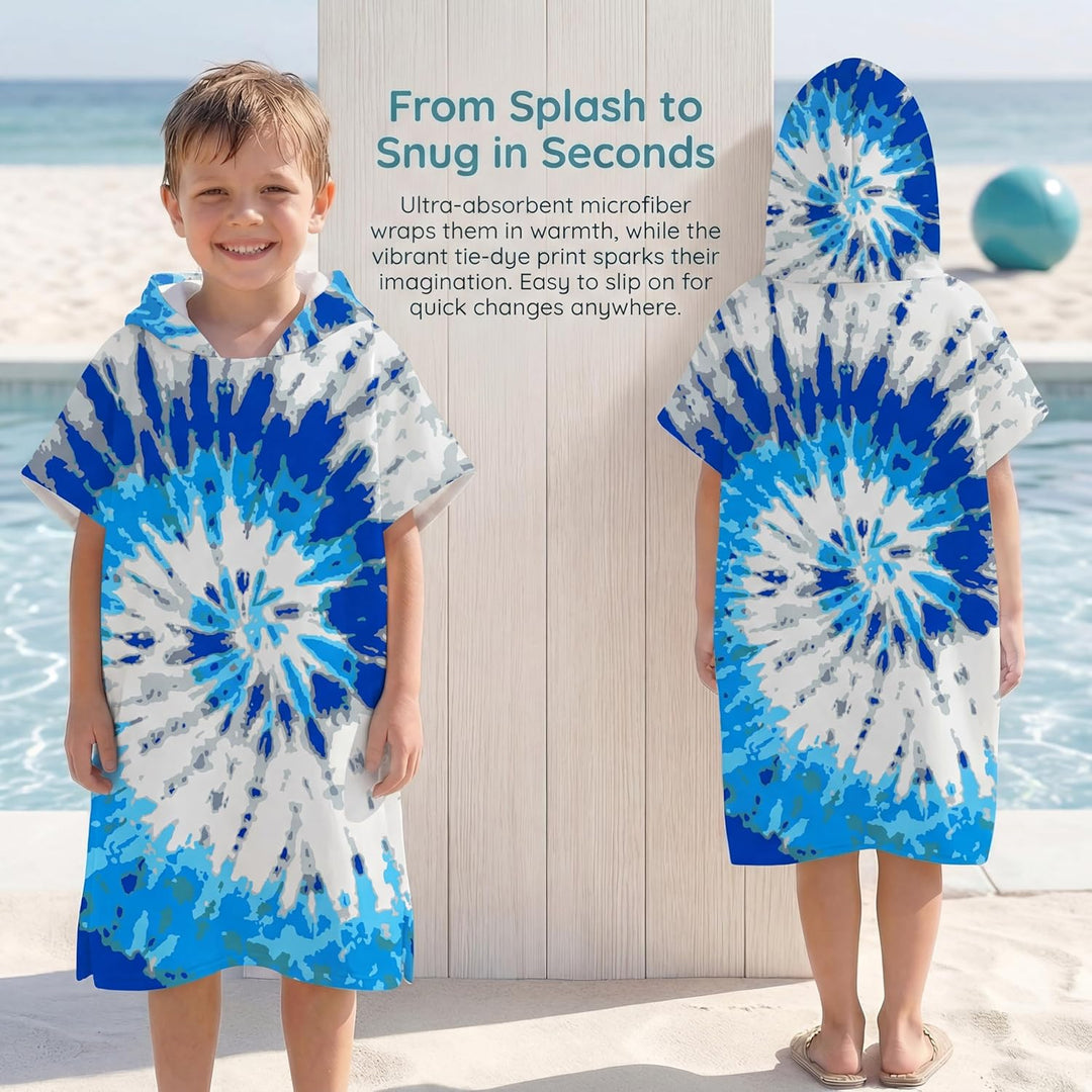 Schnelltrocknender Surfponcho, Wickeltuch, Bademantel, Sporthandtücher für Schwimmer, Hoodie für Kin