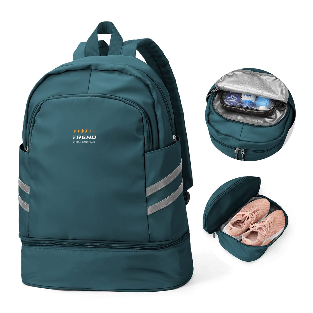 SZLX Sportrucksack für Frauen mit Schuhfach und Nasstasche Faltbarer Handgepäckrucksack Grosser Reis
