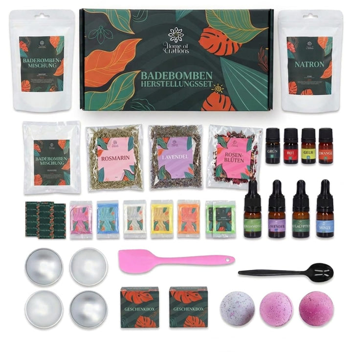 Badebomben DIY Set | Badebomben Selber Machen mit Farben & Düften | Bastelset Erwachsene | DIY Set E