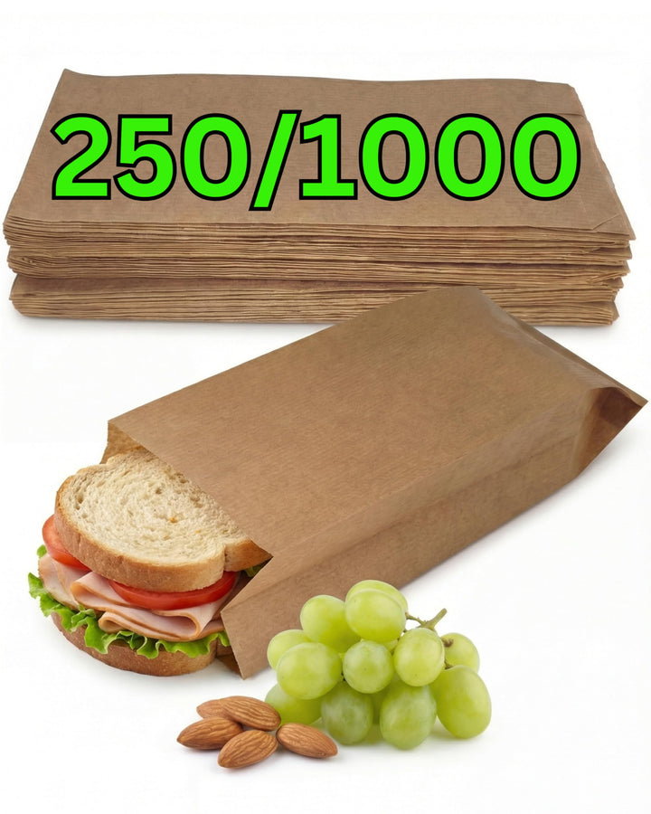 Loxato 1000 Brottüten Papier - Bäckertüten - Butterbrottüten Braun - Brotbeutel - Kraftpapier Tüten