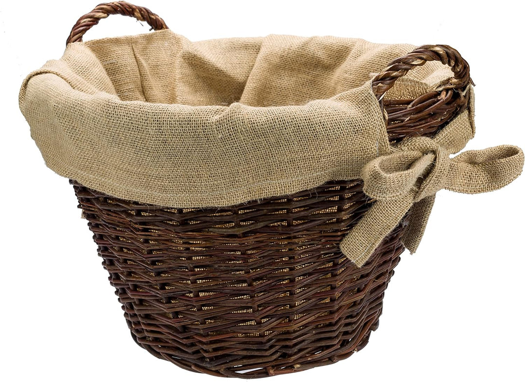 Weide-Kaminholzkorb für Holz cm mit Jute 40 x 39cm | Feuerholz korb | Holzkörbe | Kamin Aufbewahrung