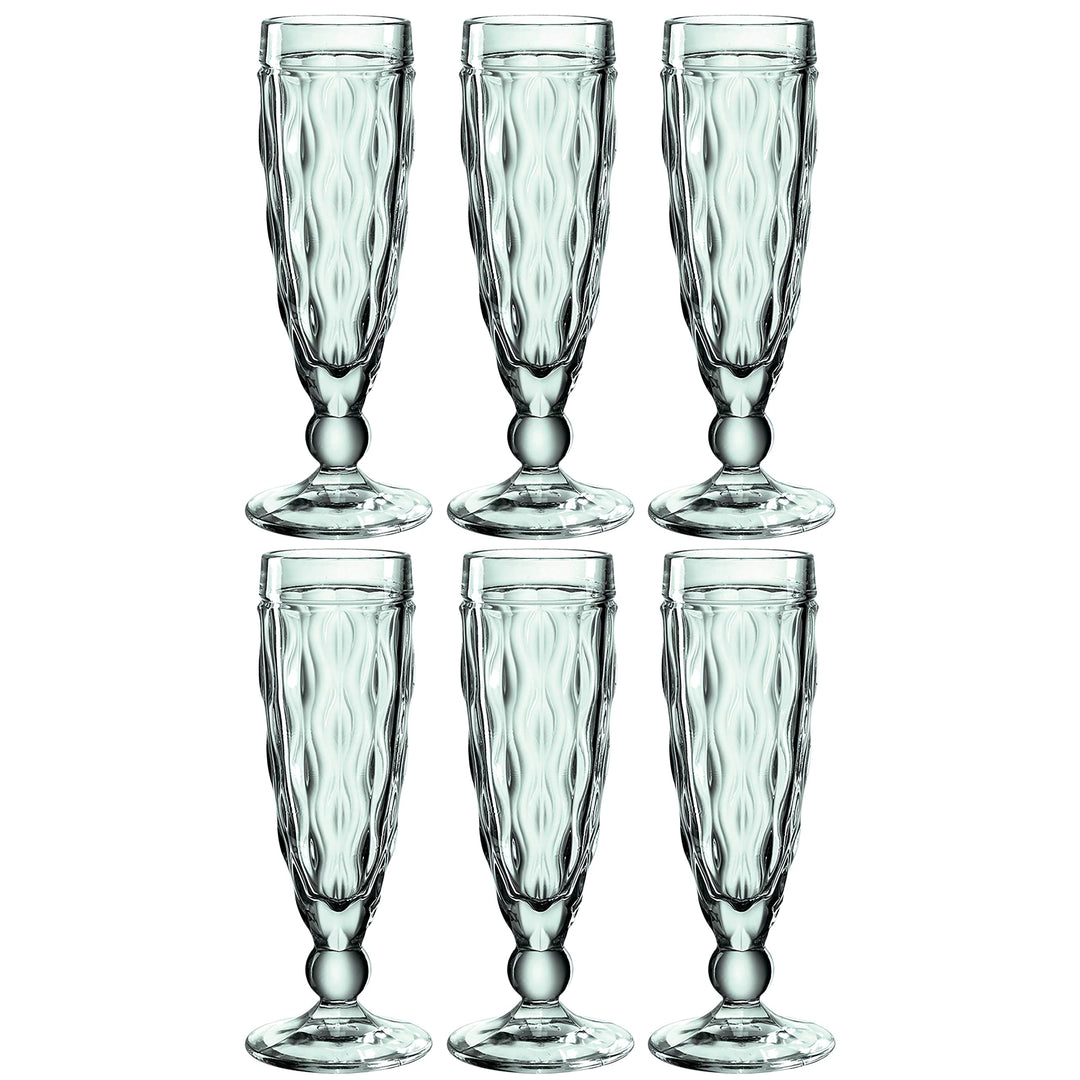 Leonardo Brindisi Sekt-Gläser 6er Set, spülmaschinenfeste Prosecco-Kelche, Champagner-Glas mit Facet
