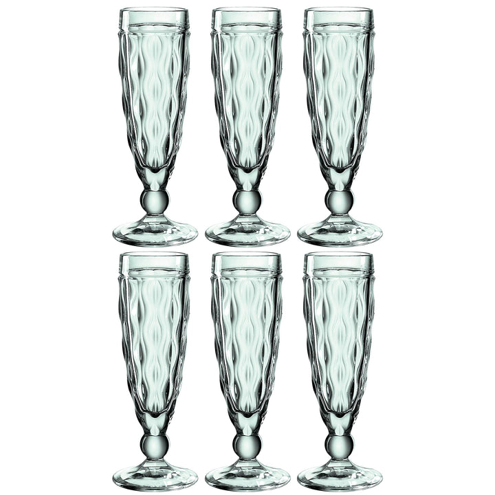 Leonardo Brindisi Sekt-Gläser 6er Set, spülmaschinenfeste Prosecco-Kelche, Champagner-Glas mit Facet