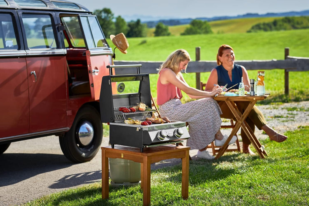 RÖSLE Grillplatte VIDERO G2-P, Hochwertige Grillplatte aus Gusseisen für Fleisch und kleine Grillstü
