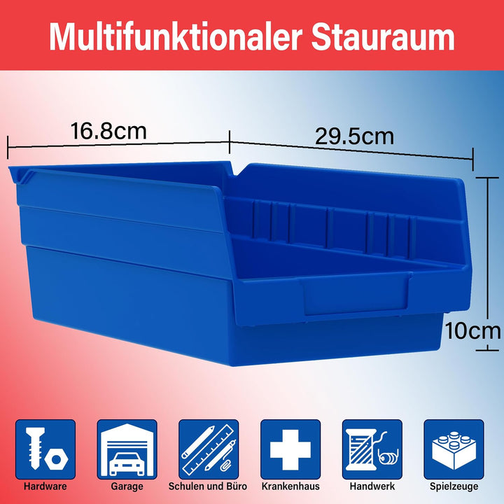 Akro-Mils 30130 Aufbewahrungsbox für Regal aus Kunststoff, 12 Stück, 30,5 x 15,2 x 10,2 cm, 30130 Bl