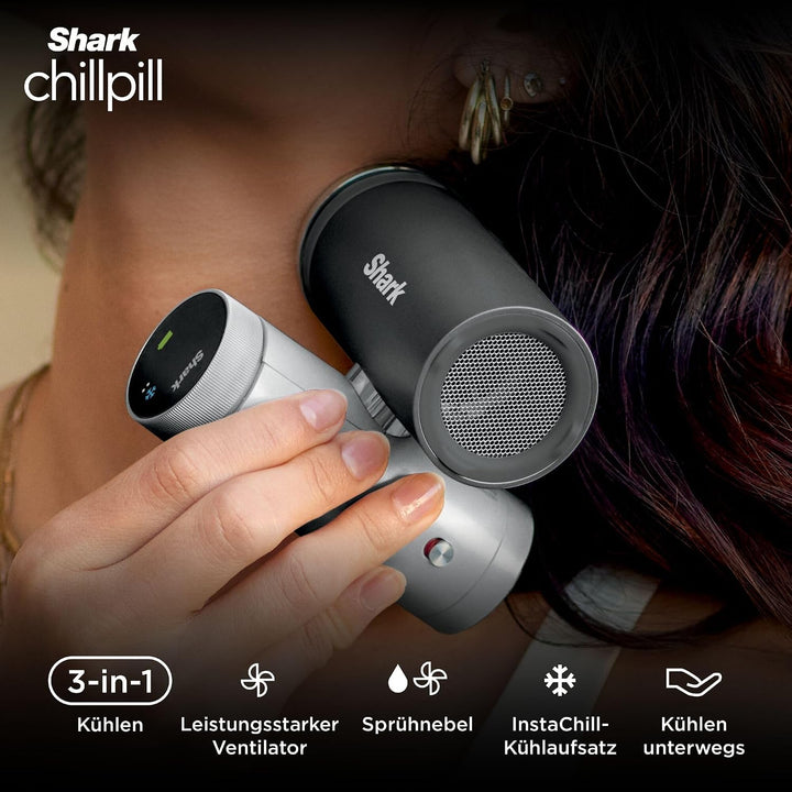 Shark ChillPill 3-in-1-Hochgeschwindigkeits-Handventilator, FA022EU | Sprühnebel- und InstaChill-Sys