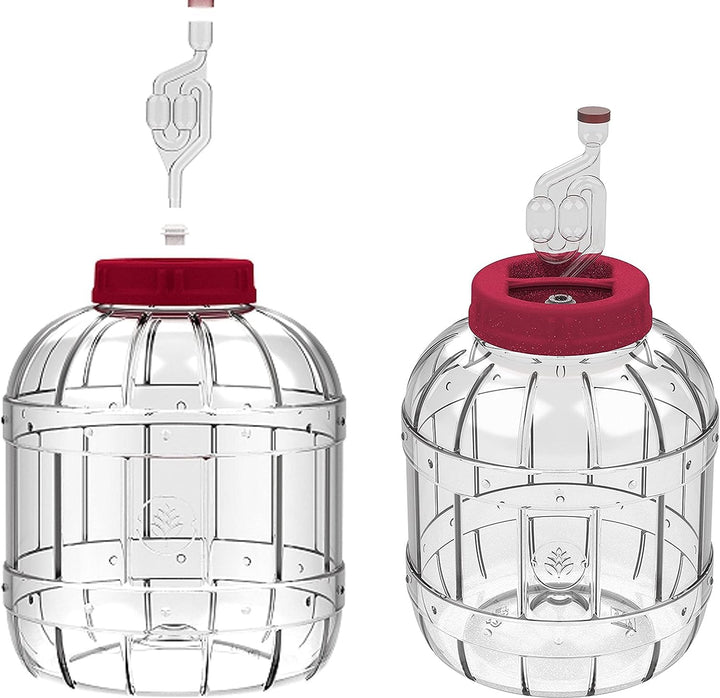 lilawelt24 2 x8 L Gärbehälter aus Kunstoff Gärbehälter mit Gäraufsatz, für Wein, Bier, Maische Weck,