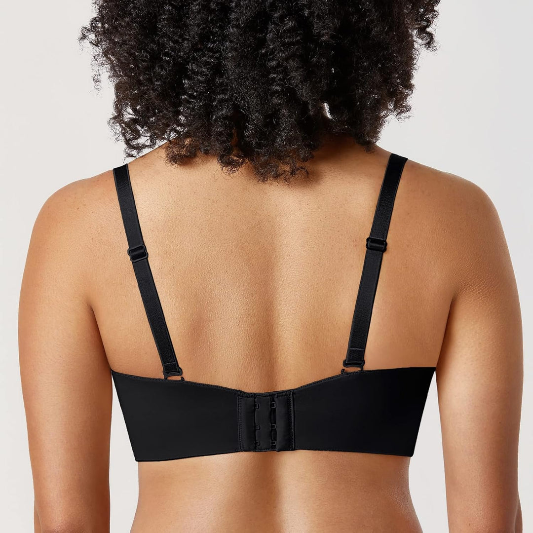 DELIMIRA Damen Minimizer Trägerloser BH mit Bügel ohne Polster ohne Geformte Cups 80C Schwarz, 80C S