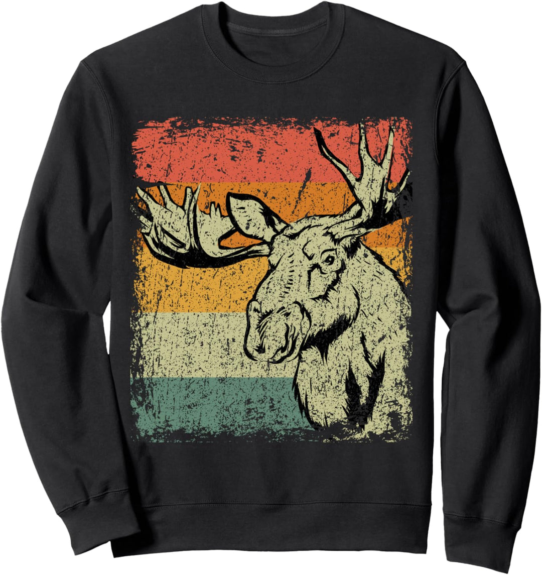 Retro Elch Geschenk Vintage Moose Elch Sweatshirt