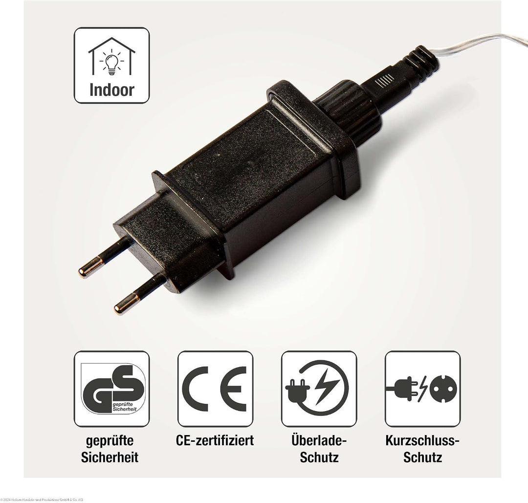 Hellum Batterieadapter 2X AAA 3 V Netzteil Adapter 2 AAA Batterien, 1,8 m transparentes Kabel, flach