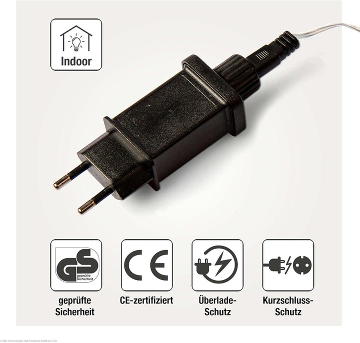 Hellum Batterieadapter 2X AAA 3 V Netzteil Adapter 2 AAA Batterien, 1,8 m transparentes Kabel, flach