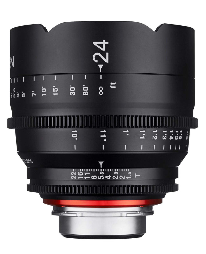 XEEN Cinema 24mm T1,5 Canon EF Vollformat Objektiv MF Cine Video Lens für hohe Auflösungen mit Follo