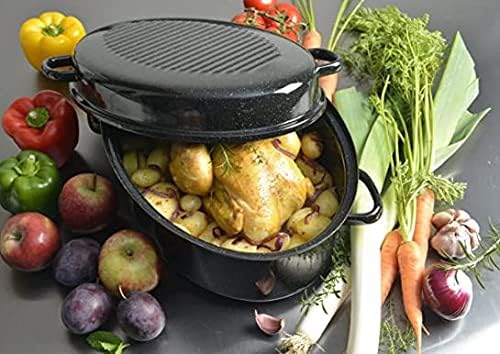 Kochstar Ovaler Advent ohne Ring in schwarz gesprenkelt 38 x 27 x 11cm, 38 x 27 x 11cm