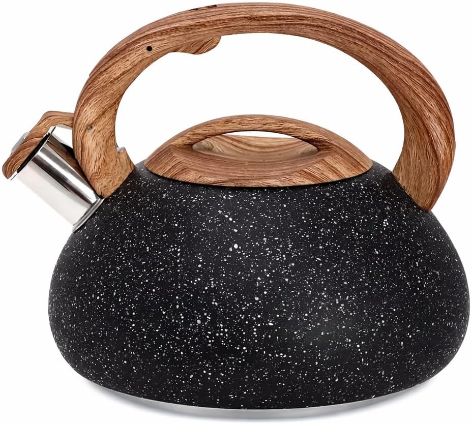 Klausberg Flötenkessel Wasserkessel 2.7L Kessel 7-Schicht Boden Schwarz KB-7279, Schwarz